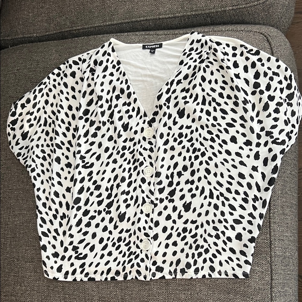 Express Black and White Button-Down Shirt